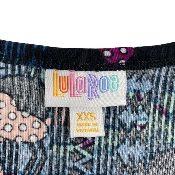 LuLaRoe Carly T-Shirt Dress Disney Minnie Mouse Geometric, Size XXS Teal Purple - Picture 3 of 7